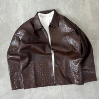Veste en cuir PU personnalisée de haute qualité, en cuir véritable, décontractée, imperméable, à manches longues, à fermeture éclair, pour hommes