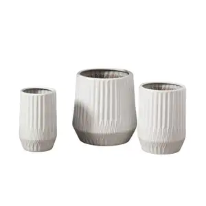Set 3 stile nordico bianco moderno decorazione della casa striscia di fiori succulenti vasi per interni esterni giardino ceramica vaso di fiori
