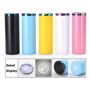 Bulk 20oz Straight Stainless Steel Tumbler <b>with</b> Slider Lid for Laser Engraving Custom Logo Matte Finish Drinkware - Product Image 1