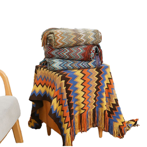 Jacquard Style Reversible Soft Bohemian Knitted <strong>Blankets</strong> and <strong>Throws</strong> with Tassels for <strong>Sofa</strong> Couch or Bed Decor - Product Image 5