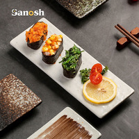 SANOSH OEM ODM Assiettes à dîner en céramique à glaçure réactive, durables, compatibles lave-vaisselle, pour la vaisselle de restaurant moderne, stables