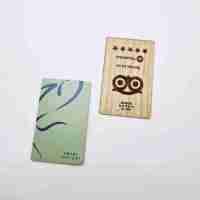 Code QR de vente chaude nous examiner sur Google NFC carte de robinet en bois NFC215 carte d'examen Google en bois de bambou