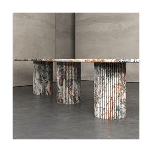 Moda moderna <span class=keywords><strong>vendita</strong></span> calda di moda in pietra naturale tavoli da pranzo personalizzati tavolo da pranzo cucina casa di lusso in marmo naturale - Product Image 5