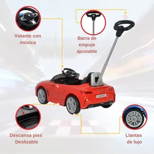 รถพลาสติก Ride-ON PUSH สำหรับเด็กอายุ1-5ปีสีดำพร้อมเสียงดนตรีและแตรสำหรับ BMW Z4 Roadster 3-in-1 - Product Image 1