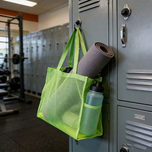 <b>Large</b> Capacity Nylon Tote Transparent Mesh Shopping <b>Beach</b> <b>Bag</b> for Swimming Dance Fitness Daily Use - Product Image 4