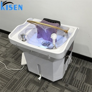 KISEN Station with Steaming Water Circulation Water <b>Heater</b> Basin Salon Furniture Hair Removable Portable Shampoo Basin - Product Image 1