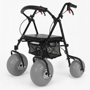 Cadre de marcheur de bord de mer Fauteuil roulant de marche assisté Siège de marcheur de plage adulte Poulies de travail de réhabilitation Supplie Beach Rollat - Product Image 1