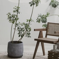 Pot de fleurs en ciment et argile, style nordique simple, épaissi, grande capacité, pour plantes vertes d'intérieur et d'extérieur, fait main, unique