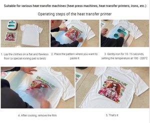 Vinilos Termoadhesivos DTF Personalizados al por Mayor para Transferencia de Calor a Alta Temperatura, con Tinta Plastisol, Película PET, para Camisetas y Telas, Decalques Termoadhesivos - Product Image 6