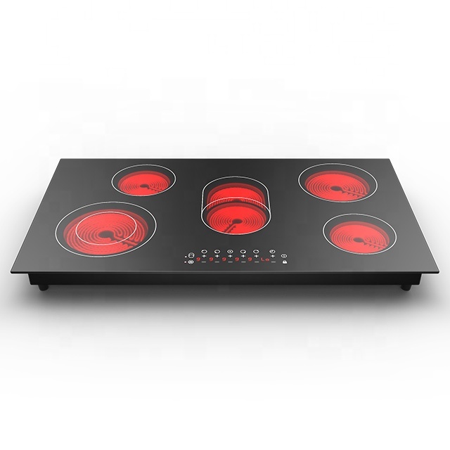 VBGK 5 Hob Crystal Glass Easy Clean Infrared Coils Electric Power Induction Cooker Stove