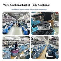 Caisse en plastique empilable à mailles épaisses et haute résistance pour vêtements, chapeaux, ateliers d'usine, extra-large, 1 mètre, poignées métalliques
