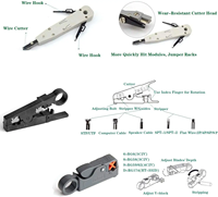 Kit de herramientas de reparación de red de enchufe modular múltiple, alicates de crimpado RJ45, Cable Lan Tester, cortador, pelador, herramientas de prueba para FTTH