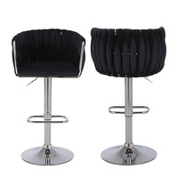 Tabourets de bar hauts de cuisine meubles de maison de luxe base en or velours rose moderne pas cher tabouret de bar chaise haute tabouret de bar en velours