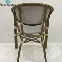 Meubles de jardin modernes en aluminium léger, chaise de bistrot française en rotin d'extérieur, chaise empilable en osier pour application en cuisine d'hôtel