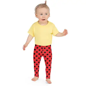 Low Price Red Polka Dot Toddler POD Leggings Size 4-13 Years Comfy Sports Yoga Pants High Waisted Butt Lift Durable School Tight