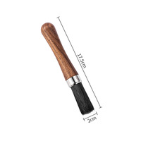 Brosse à café professionnelle en poils naturels avec manche en acajou de qualité supérieure, outil de nettoyage pour expresso, brosse pour barista