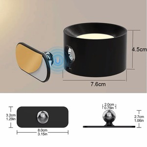 2024 <b>Wall</b> Lamp 360 Magnetic Ball Rotate LED Sconces USB Rechargeable Dimmable Touch <b>Control</b> Cordless <b>Wall</b> Mounted Reading Lamp - Product Image 6