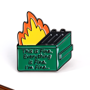 Nouvelle broche en émail métallique de la série Creative Garbage Can <span class=keywords><strong>on</strong></span> <span class=keywords><strong>Fire</strong></span>, accessoires vestimentaires, broche personnalisée avec lettre anglaise, broche tendance - Product Image 3