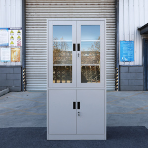 Steel Glass Door Filing <strong>Cabinet</strong> with <strong>Storage</strong> Base Metal Office <strong>Storage</strong> <strong>Cabinet</strong> <strong>Lockable</strong> Adjustable Shelf Document Organization - Product Image 4