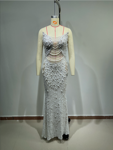 ED2612 Vestido <span class=keywords><strong>de</strong></span> <span class=keywords><strong>Alta</strong></span> <span class=keywords><strong>Costura</strong></span> <span class=keywords><strong>de</strong></span> Excelente Calidad, Vestido <span class=keywords><strong>de</strong></span> Perlas para Mujer, Vestidos para Bodas, Sin Tirantes - Product Image 3