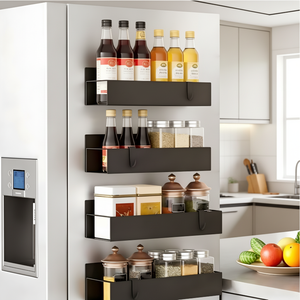 Estante Magnético <span class=keywords><strong>para</strong></span> <span class=keywords><strong>Especias</strong></span> de Acero al Carbono <span class=keywords><strong>para</strong></span> Refrigerador, Gran Venta |   Estante de Almacenamiento <span class=keywords><strong>para</strong></span> <span class=keywords><strong>Especias</strong></span> y Salsas de Cocina, Montado en la Pared Sin Necesidad de Taladrar - Product Image 1