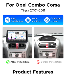 Autoradio Android Junsun avec puce Qualcomm pour Opel Combo Corsa <span class=keywords><strong>Tigra</strong></span> 2001-2011, Apple CarPlay, stéréo, caméra 360°, 1,8 GHz - Product Image 2