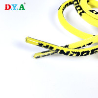 Cordon de serrage rond en nylon jacquard de 5 mm jaune avec embouts en plastique pour pantalon à capuche, personnalisable avec logo, vente en gros du fabricant