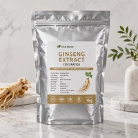 Extrait de Ginseng Panax Naturel en Poudre Qualité Alimentaire Rapport 10:1 Emballé Sous Vide pour l'Énergie