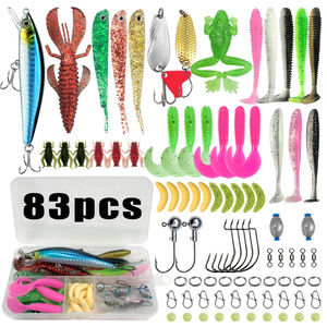 Ensemble d'accessoires de pêche, émerillons, stoppeurs, hameçons, appâts de pêche dans une boîte de rangement, équipement de pêche, matériel de pêche, pesca - Product Image 1