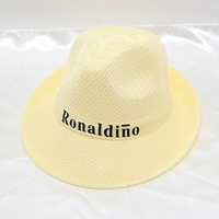 Sombrero de Sol de Verano con Logotipo Personalizado Beckon, Sombrero Trilby con Ala Enrollable, Protección UV, Sombrero Fedora de Malla Estilo Jazz, Sombrero para Exteriores