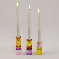 Bougeoirs lumineux en forme d'étoile en cristal, décoration créative pour la maison, vente en gros de verre élégant bon marché