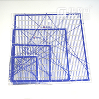 Règle de conception rectangulaire transparente personnalisée en acrylique pour patchwork et quilting, lot de 4, YAGELI YGL-0519 pour l'affichage
