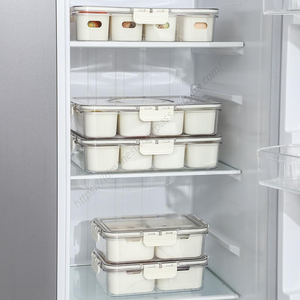 Conteneur de rangement pour réfrigérateur à 4 compartiments avec couvercle, boîte à collation amovible et panier de drainage, idéal pour la vente en gros - Nouveauté promotionnelle - Product Image 5