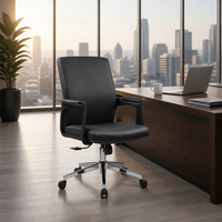 Silla de Oficina de Cuero PU a Precio de Mayoreo para Uso en Oficina y Hogar, Silla Ejecutiva Giratoria con Altura Ajustable