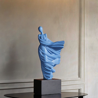 Sculpture moderne décoration de la maison bleu élégant figure féminine Sculpture ornements de bureau