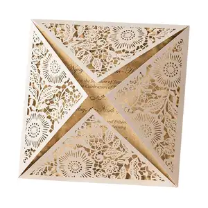 Nhiều Màu Sắc Có Sẵn Nhà Máy Bán Buôn Laser Cut Lời Mời Wedding Cards Kích Thước 15X15Cm Wedding Cards Tình Yêu Chấp Nhận Được Sweetmade