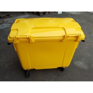 Poubelle à déchets médicaux 660L HDPE rectangulaire à roulettes pour usage intérieur et extérieur - Product Image 3