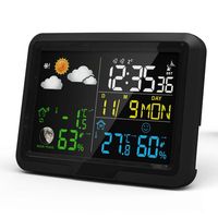 Estación Meteorológica con Pantalla LCD USB, Termómetro Digital Interior y Exterior, Higrómetro con Reloj Despertador, Material ABS, OEM, ODM