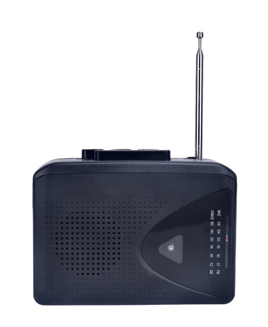 Classic Retro 205AM Cassette Tape Player with FM/AM Radio External Speaker MP3 Converter Stereo Function Black Tape FM Radio