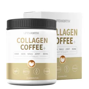 Lifeworth hydrolyzed fish collagen gourmet black coffee