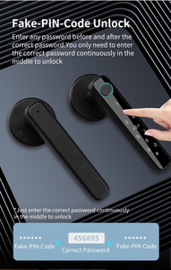 Empreinte digitale mot de passe en alliage de Zinc poignée intelligente serrure Tuya ou Ttlock App bouton de porte numérique serrure Rfid carte clé poignée de verrouillage électrique - Product Image 4