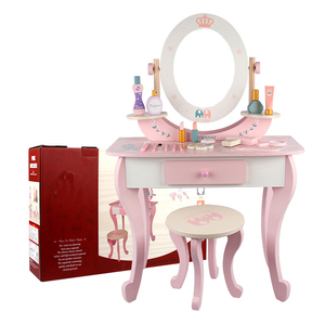 EDULAND OEM/ODM Juego de Maquillaje de Simulación de Belleza para Niñas, de Madera MDF, con Mesa y <span class=keywords><strong>Tocador</strong></span> Rosados - Product Image 6