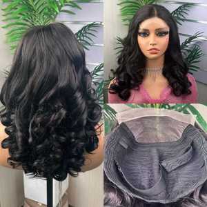 Cola suelta <span class=keywords><strong>Wace</strong></span> 5*5 peluca con malla frontal transparente Color Natural 18 pulgadas cabello humano 100% peluca con malla frontal recta suelta - Product Image 5