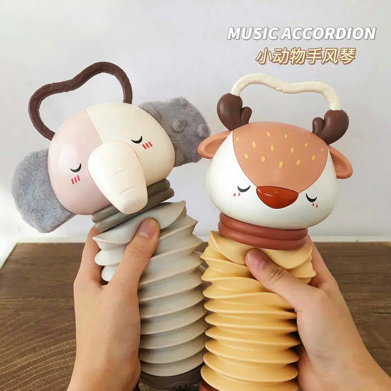Battery charged baby musical toy elephant accordion with ringing paper, 4 songs and 6 ring tones