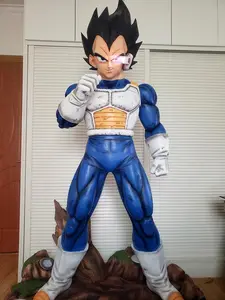 Hoge Kwaliteit Hars Dragon Ball Anime Karakter Goku Levensgrote Vegeta Standbeeld Glasvezel Sculptuur