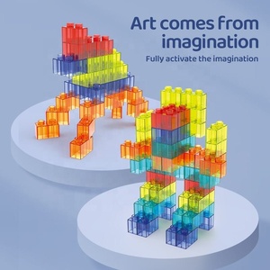 Gadget 2024 nueva llegada 384 Uds. Juguete de carrera de mármol Juguetes Baratos color pista de carreras coche luz gran bloque de construcción magnético - Product Image 6