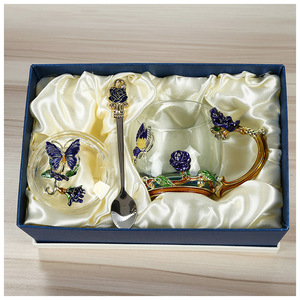 Vaso de Vidrio de Estilo Vintage Creativo, Resistente al Calor, Portátil, con Logotipo Personalizado, Juego de Regalo para Café, Té y Agua - Product Image 3