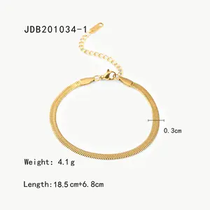 Modeschmuck 18 Karat Gold 316 Edelstahl Schlangen knochen kette Damen Titan Stahl Armband Schlangen kette