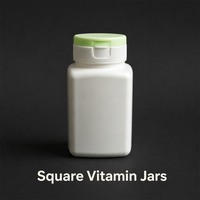 Bocaux carrés en plastique pour vitamines avec couvercle à clapet OEM