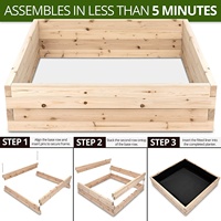 Bacs à fleurs surélevés en bois modernes et personnalisés, jardinières carrées extra-larges pour l'extérieur, bacs à fleurs en bois massif durables et démontables
